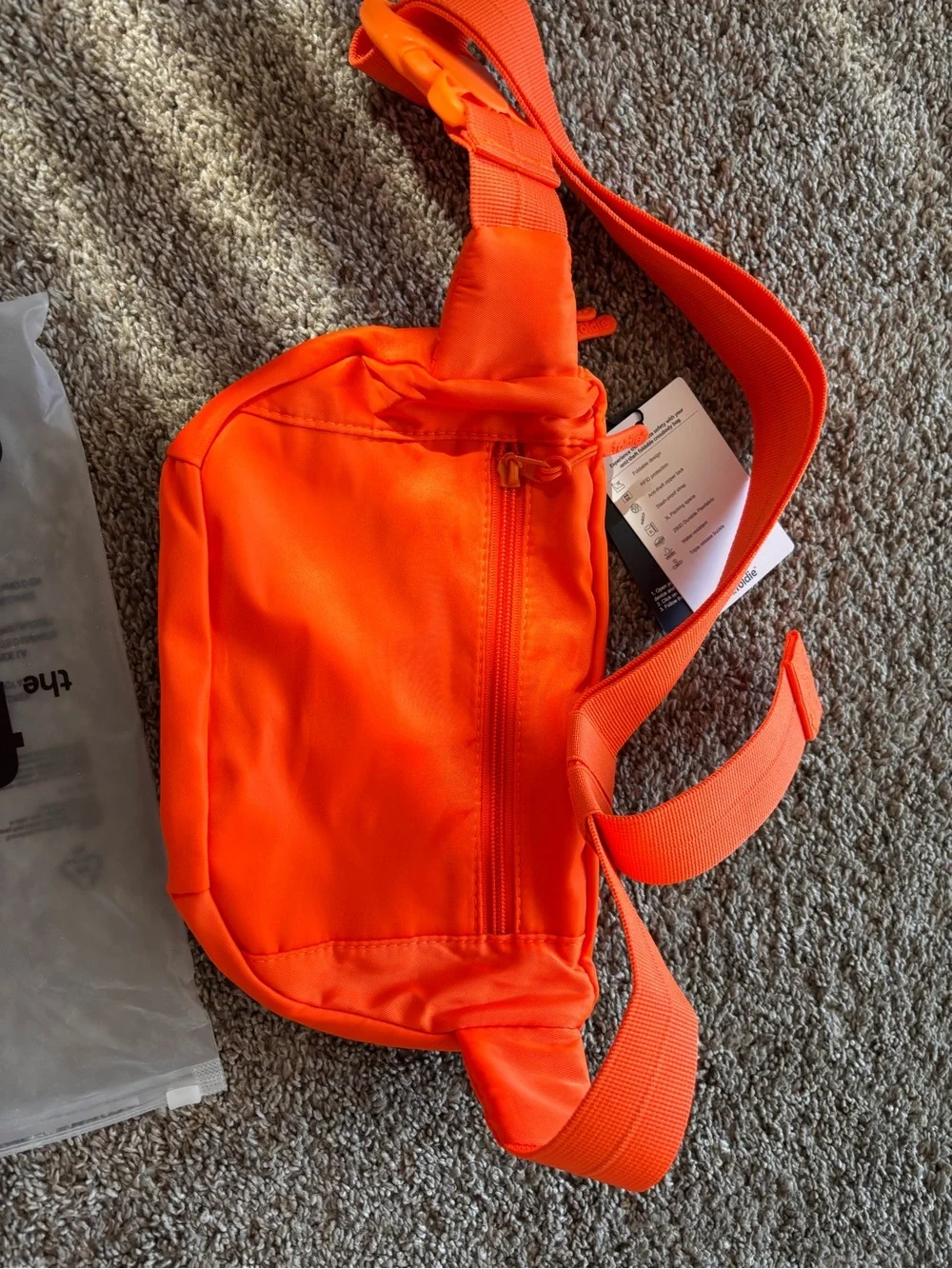 NWT The Foldie Orange Crossbody Bag/Fanny Pack/Travel Bag RFID safe wallet